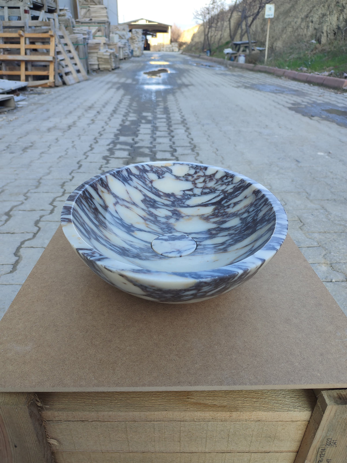 Calacatta Viola Marble Oval Above Vanity Bathroom Sink 14x18x5