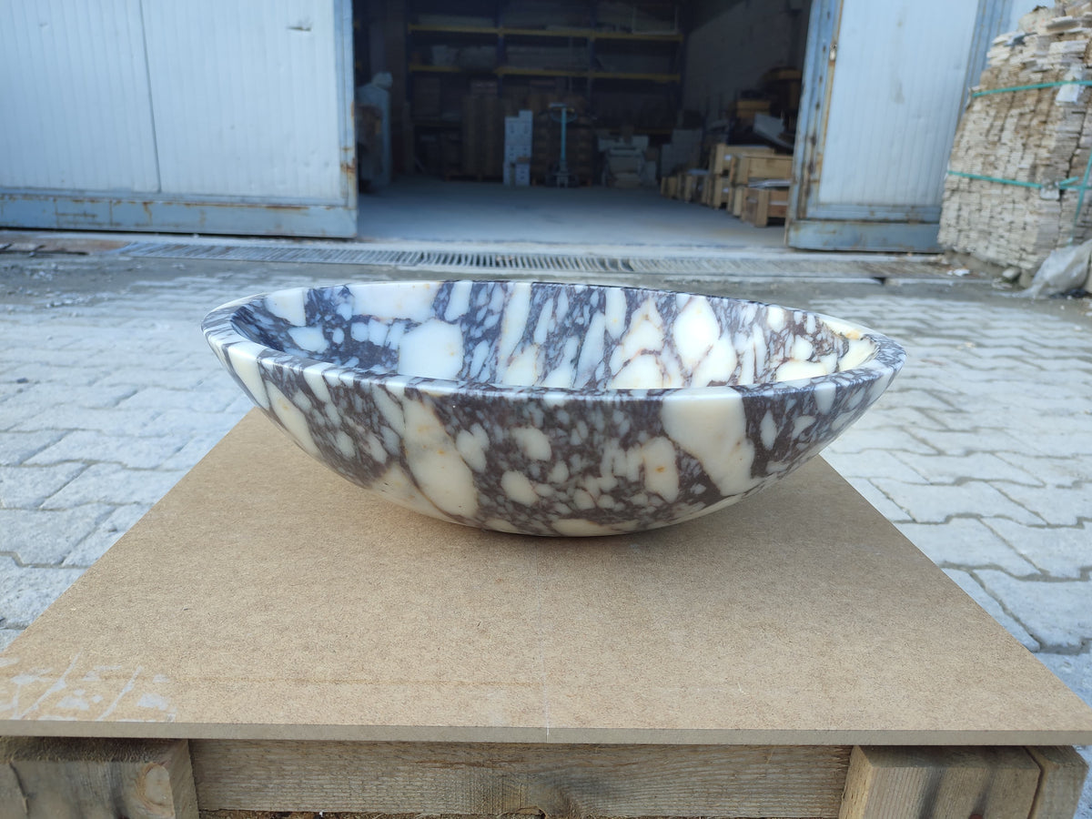 Calacatta Viola Marble Oval Above Vanity Bathroom Sink 14x18x5