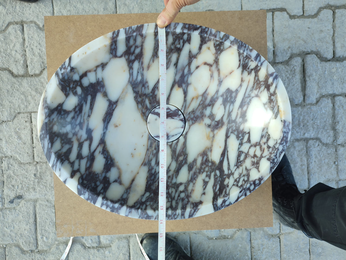 Calacatta Viola Marble Oval Above Vanity Bathroom Sink 14x18x5