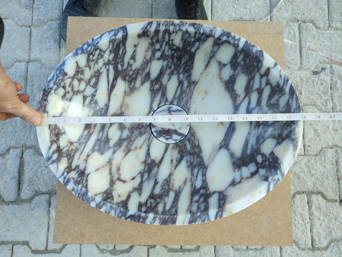 Calacatta Viola Marble Oval Above Vanity Bathroom Sink 14x18x5