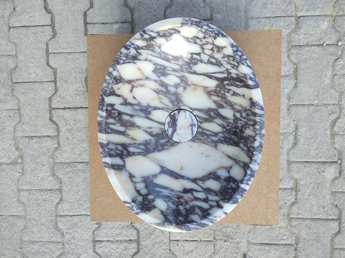 Calacatta Viola Marble Oval Above Vanity Bathroom Sink 14x18x5