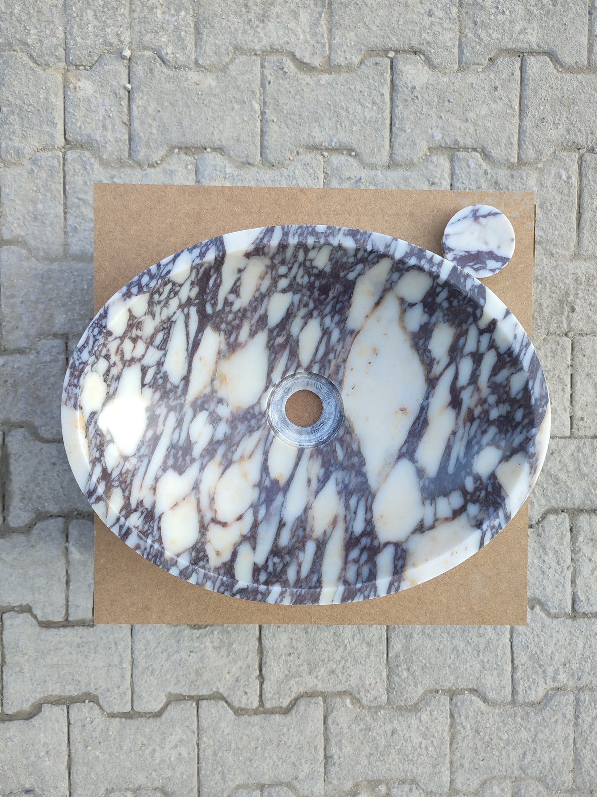 Calacatta Viola Marble Oval Above Vanity Bathroom Sink 14x18x5