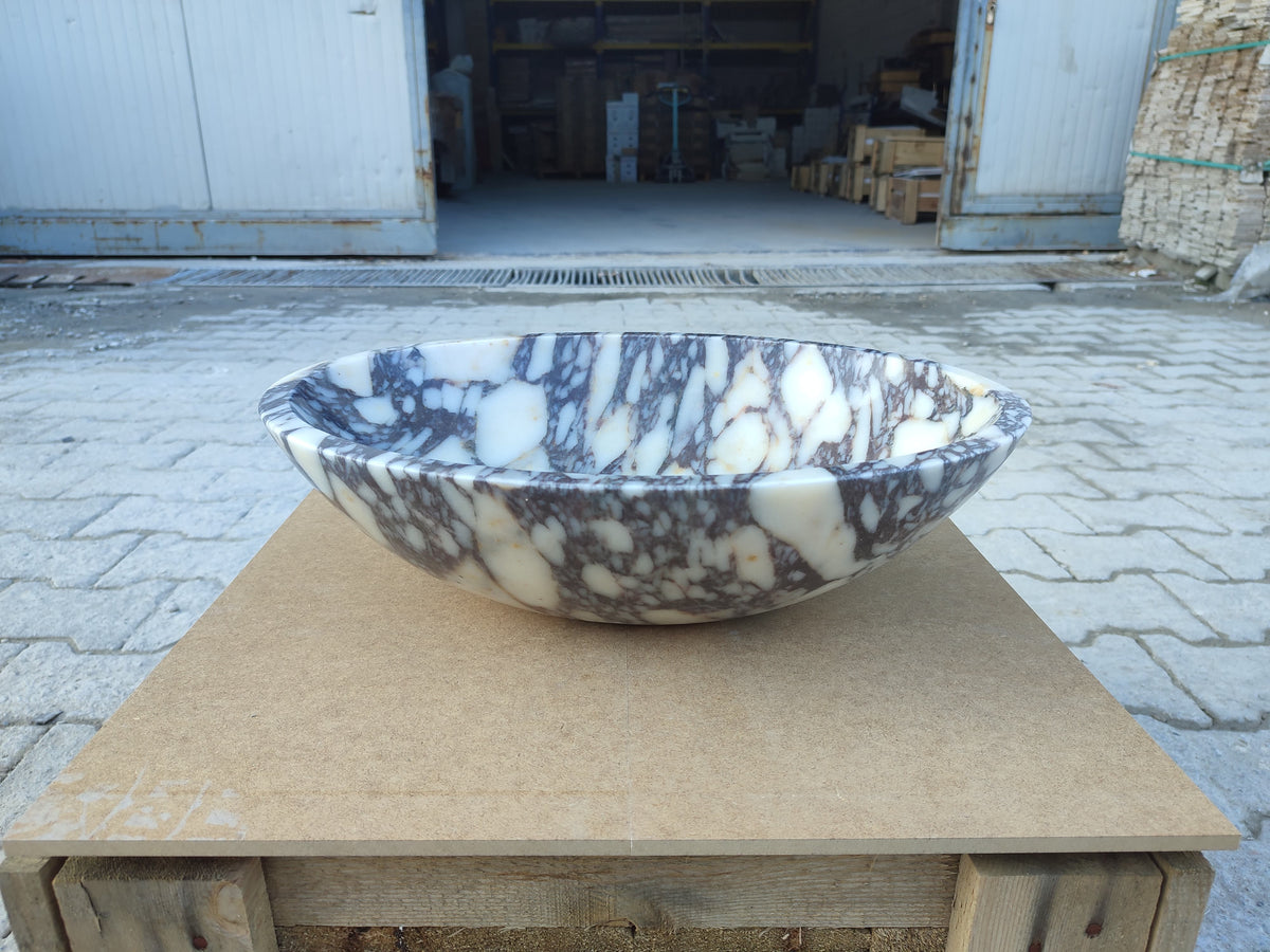 Calacatta Viola Marble Oval Above Vanity Bathroom Sink 14x18x5