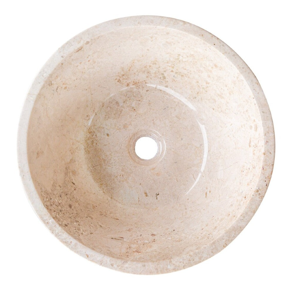 Cappuccino Beige Marble V-Shape Vessel Sink Polished Finish 16x6