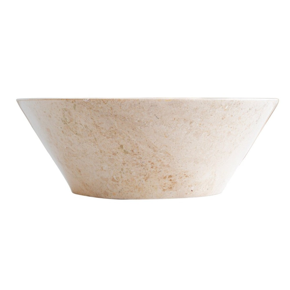 Cappuccino Beige Marble V-Shape Vessel Sink Polished Finish 16x6