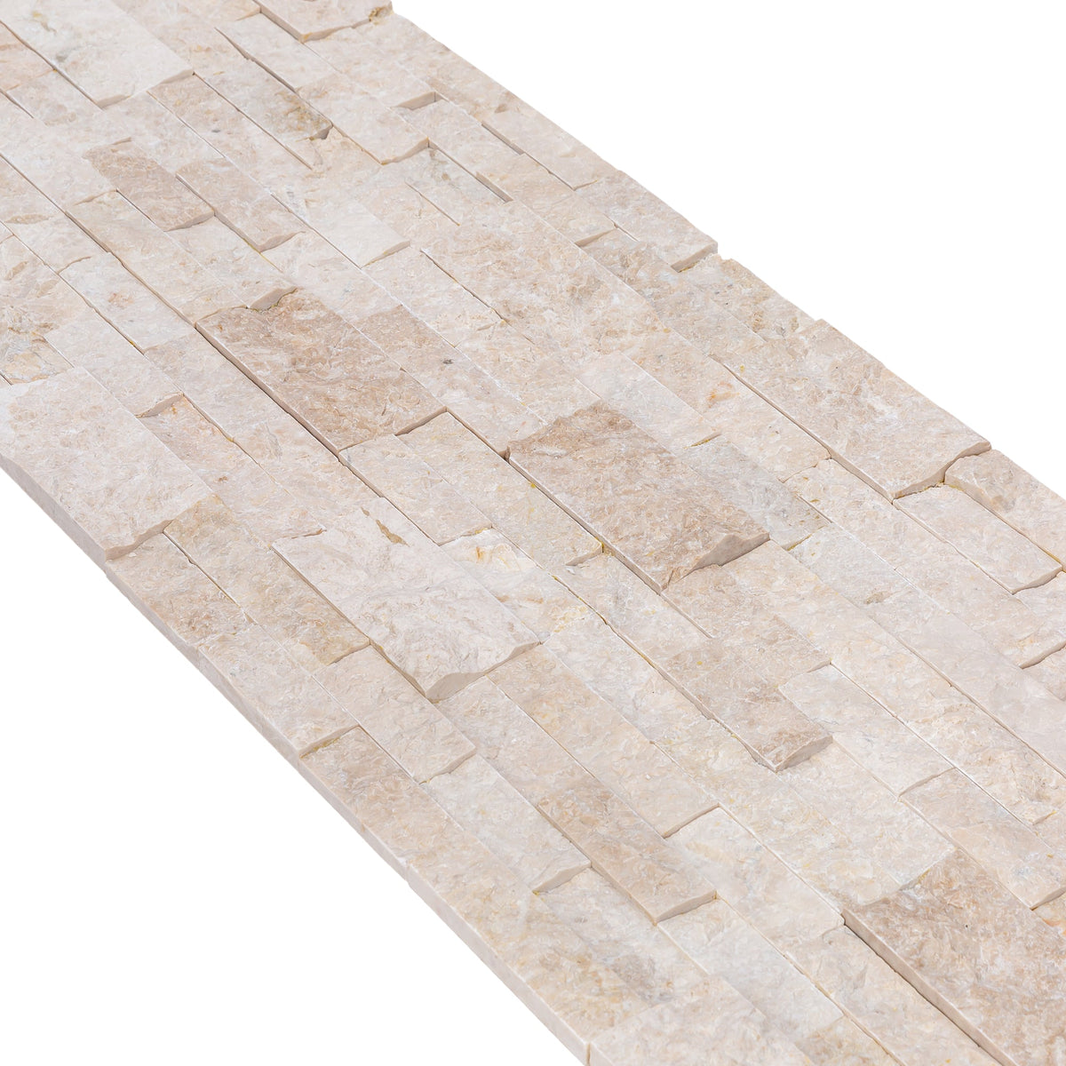 Cappuccino Ledger 3D Panel 6"x24" Split-face Natural Marble Wall Tile