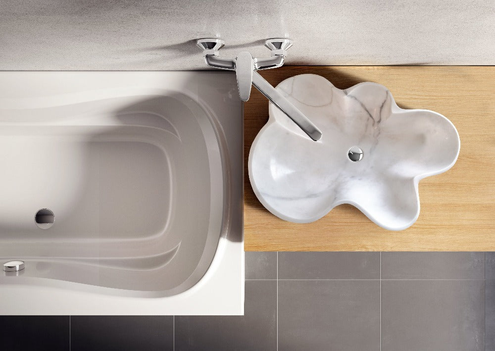 Carrara White Marble Artistic Vessel Sink - Polished 24.5x18x6