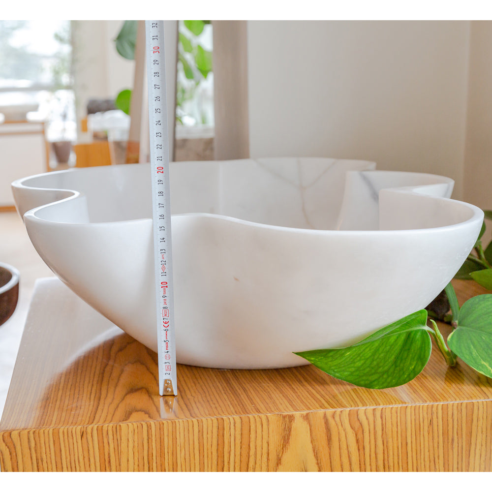 Carrara White Marble Artistic Vessel Sink - Polished 24.5x18x6