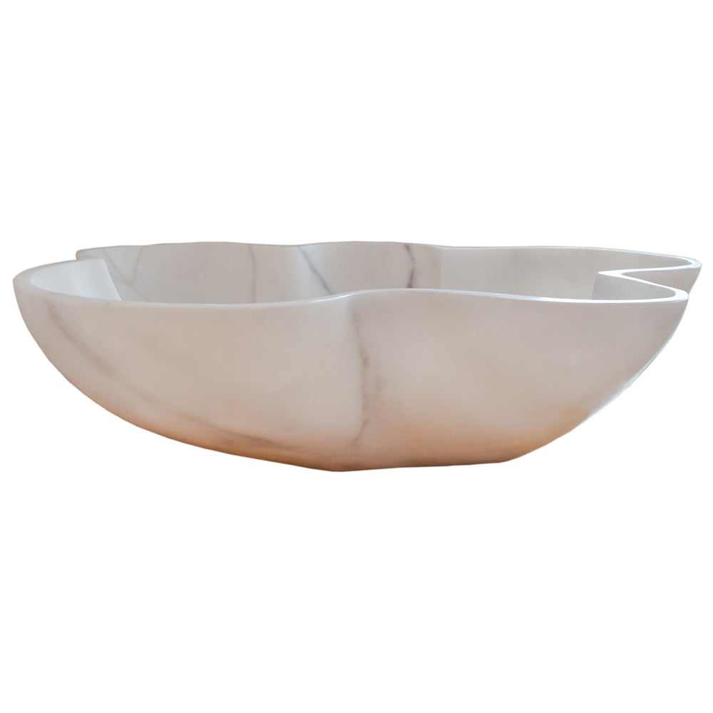 Carrara White Marble Artistic Vessel Sink - Polished 24.5x18x6