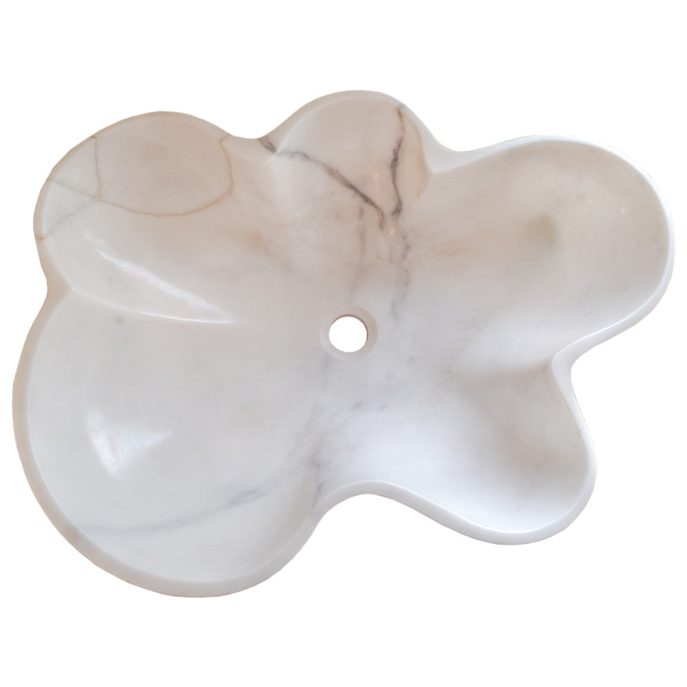 Carrara White Marble Artistic Vessel Sink - Polished 24.5x18x6