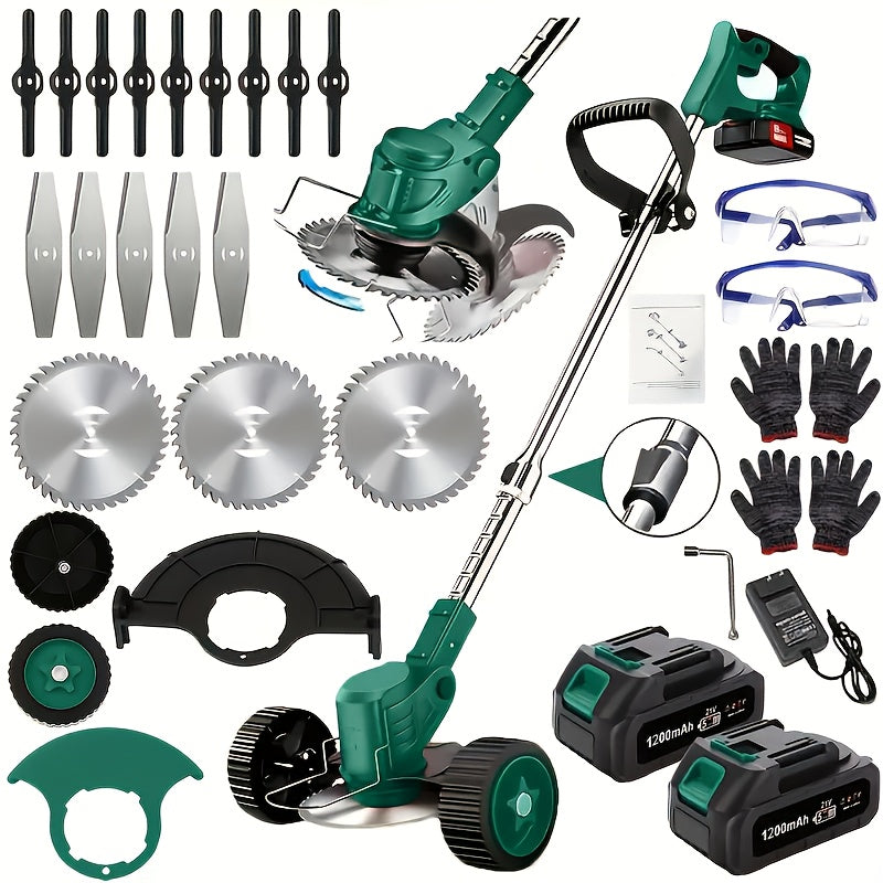 Cordless Electric Lawn Mower 2500W with 2 Batteries & 3 Blades