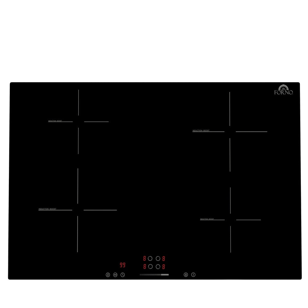 Forno Parco 30-Inch Induction Cooktop, 4 Zones, 7,200W Total Power, Touch Control, 9 Power Levels, Booster Function