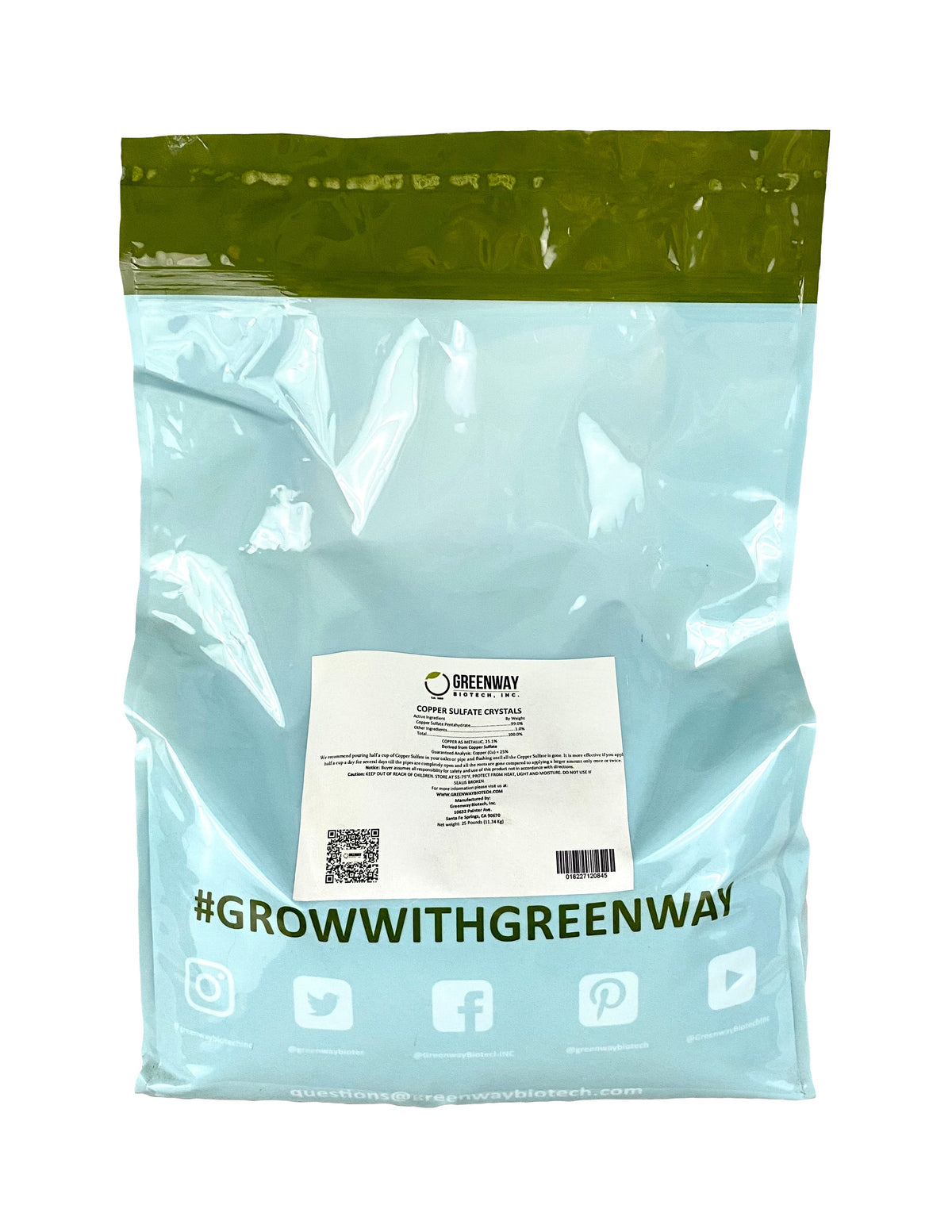 Copper Sulfate Fertilizer Crystals 25% Cu (99% Pentahydrate)