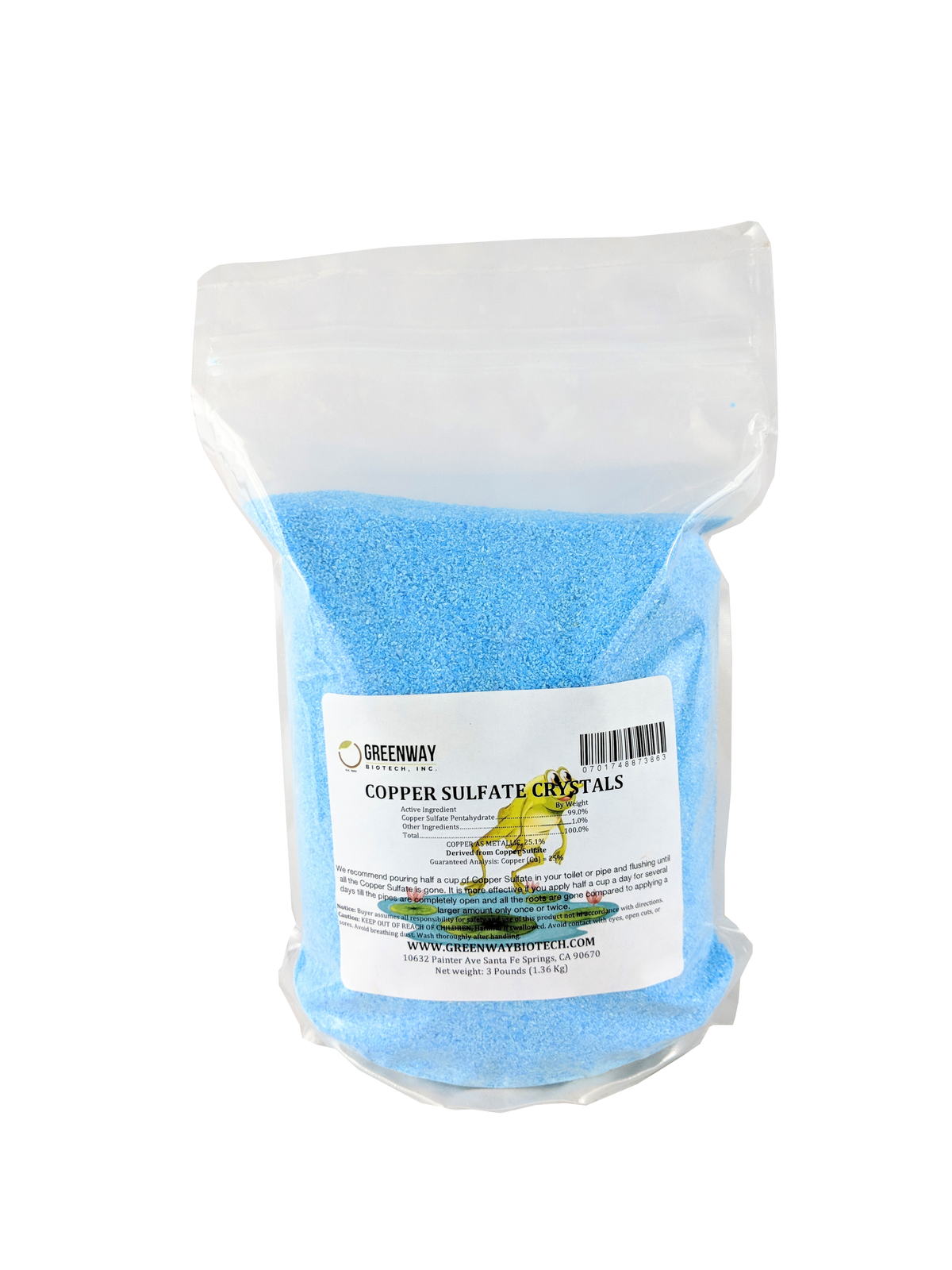 Copper Sulfate Fertilizer Crystals 25% Cu (99% Pentahydrate)