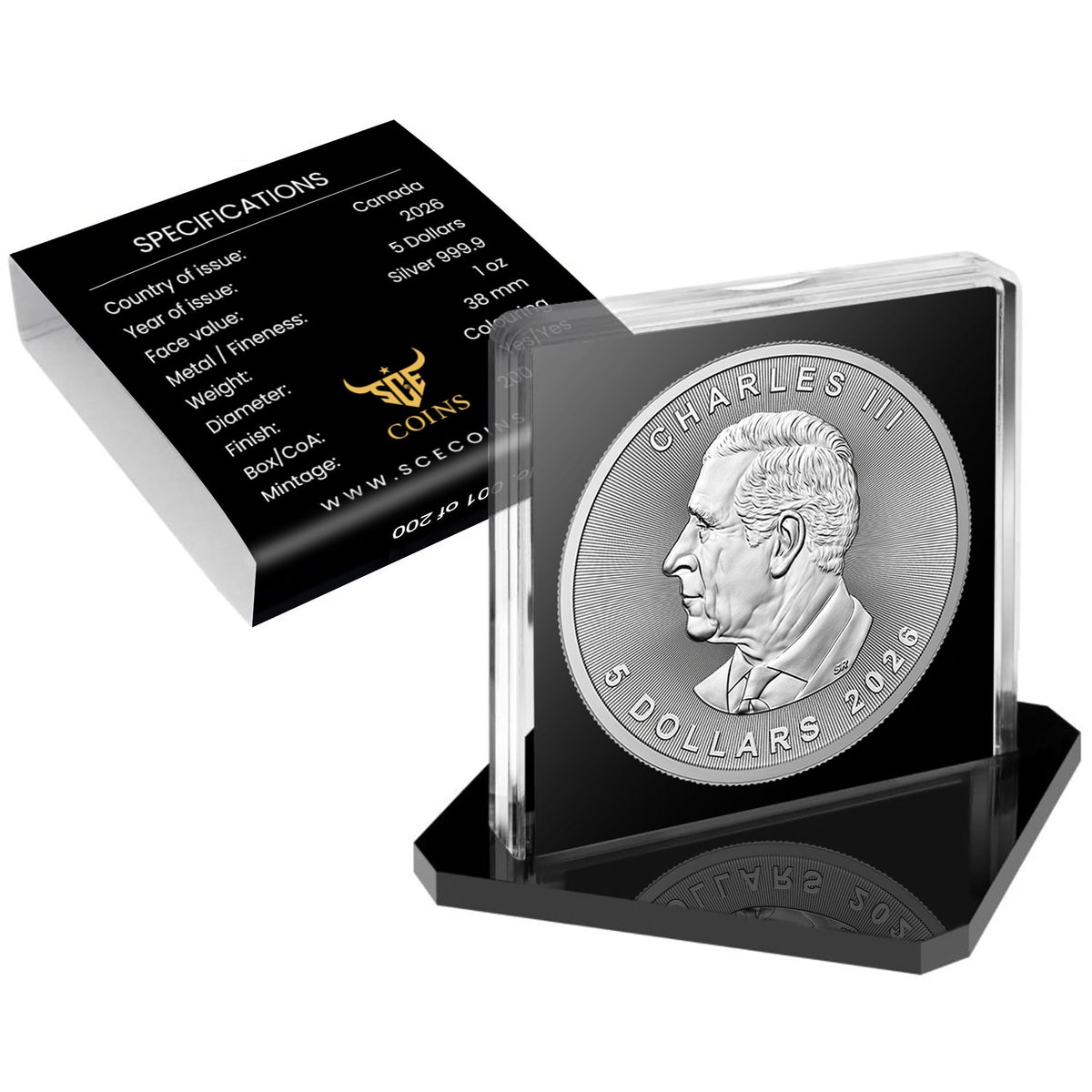 2026 Canada Maple Leaf Red Crimson Edition 1 oz Silver Coin Mintage: 200