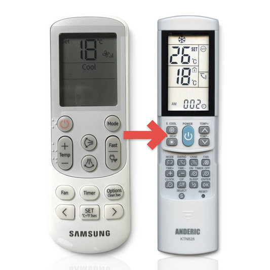 Anderic Substitute for Samsung DB96-24901V Air Conditioner Remote Control | Mini Split | LCD screen | Thermostatic - DB9624901V [KTN828]