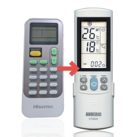 Anderic Substitute for Hisense DG11J1-06 Air conditioner Remote Control | Thermostatic with LCD Screen- DG11J106 [KTN828]