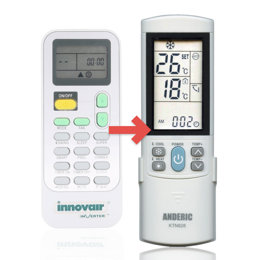 Anderic Substitute for Innovair inverter DG11J1-72 Air Conditioner Remote Control - DG11J172 [KTN828]