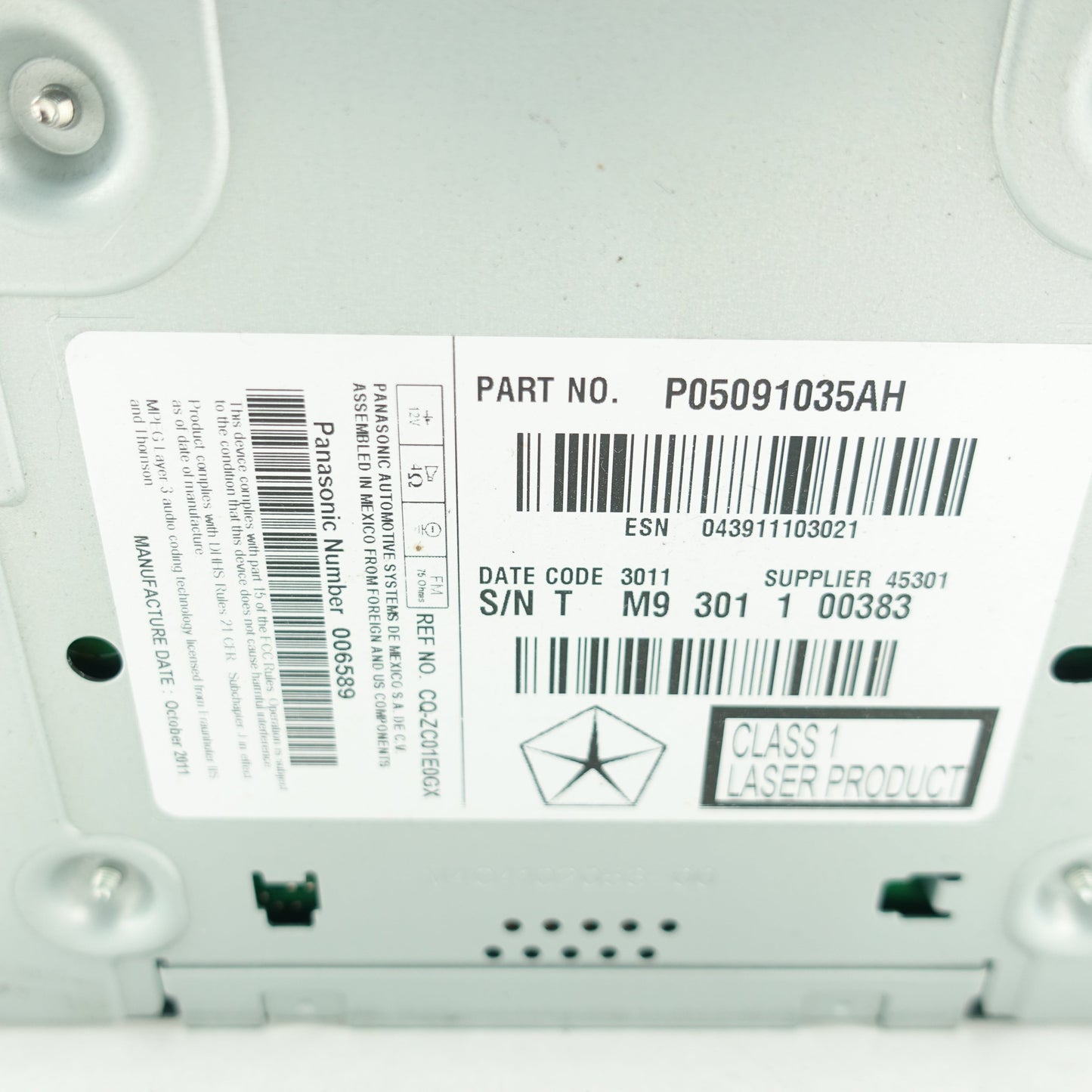 2011 2012 Dodge Journey Radio Stereo Head Deck CD Disc Player