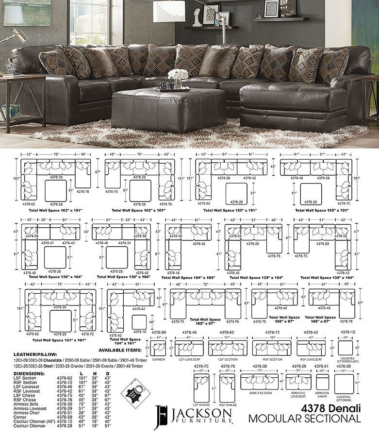 Denali ITALIAN LEATHER Sectional Collection by Jackson Furniture