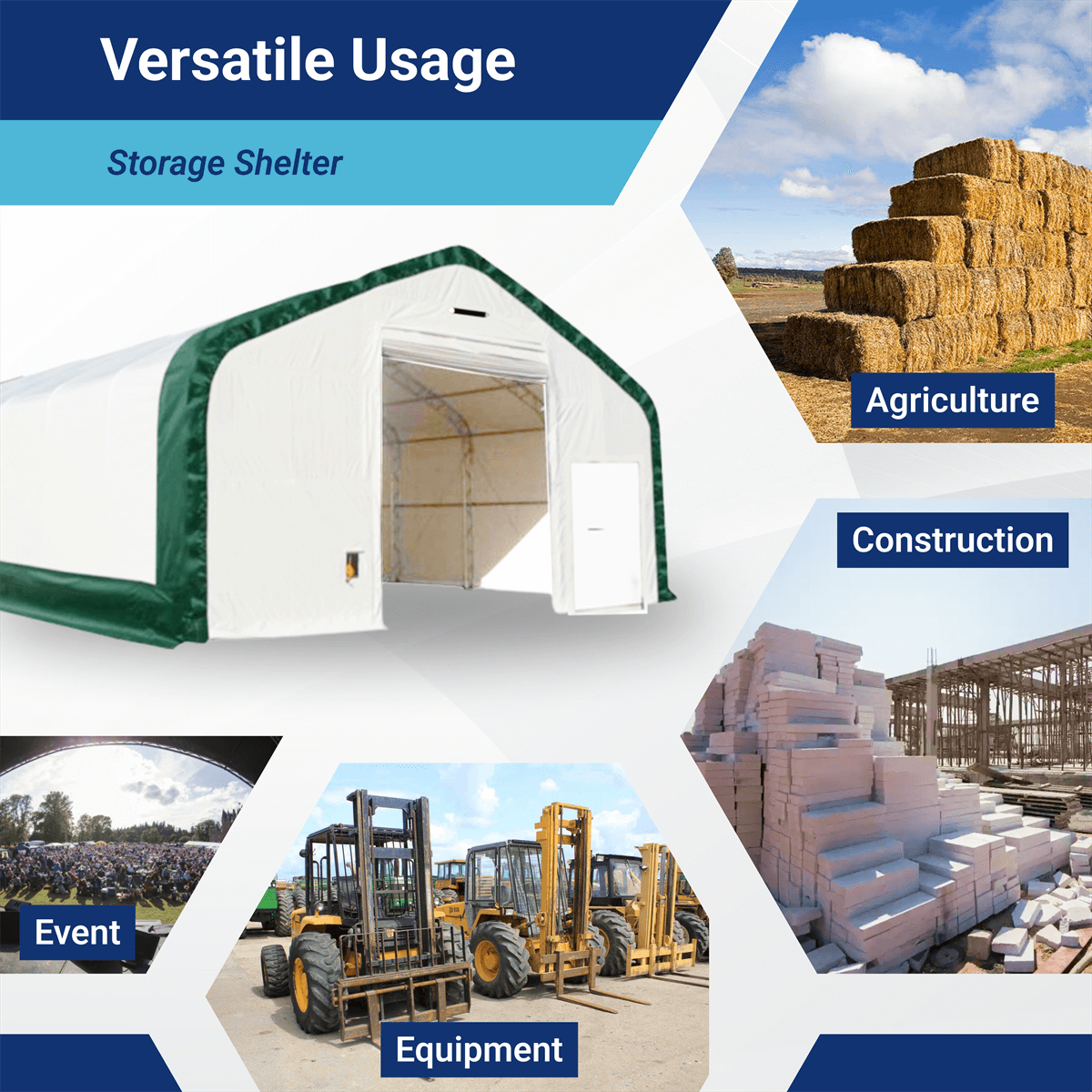 W30'xL40'xH20' Double Truss Storage Shelter