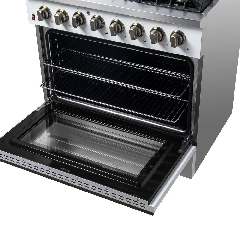 Forno Galiano 36" Freestanding Dual Fuel Range in White