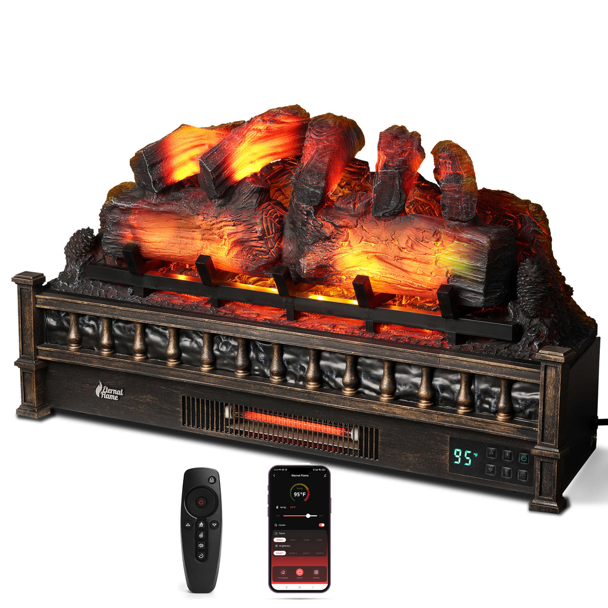 (Open Box) Eternal Flame EF30-PB Electric Fireplace Logs