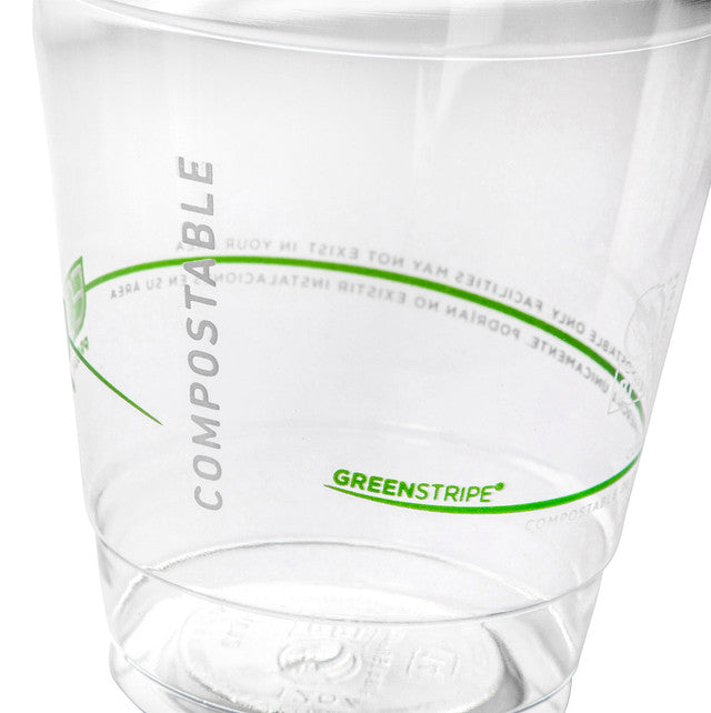 Eco-Products GreenStripe Renewable & Compostable Cold Cups 10oz PLA (QTY 1000), SKU EP-CC10-GS