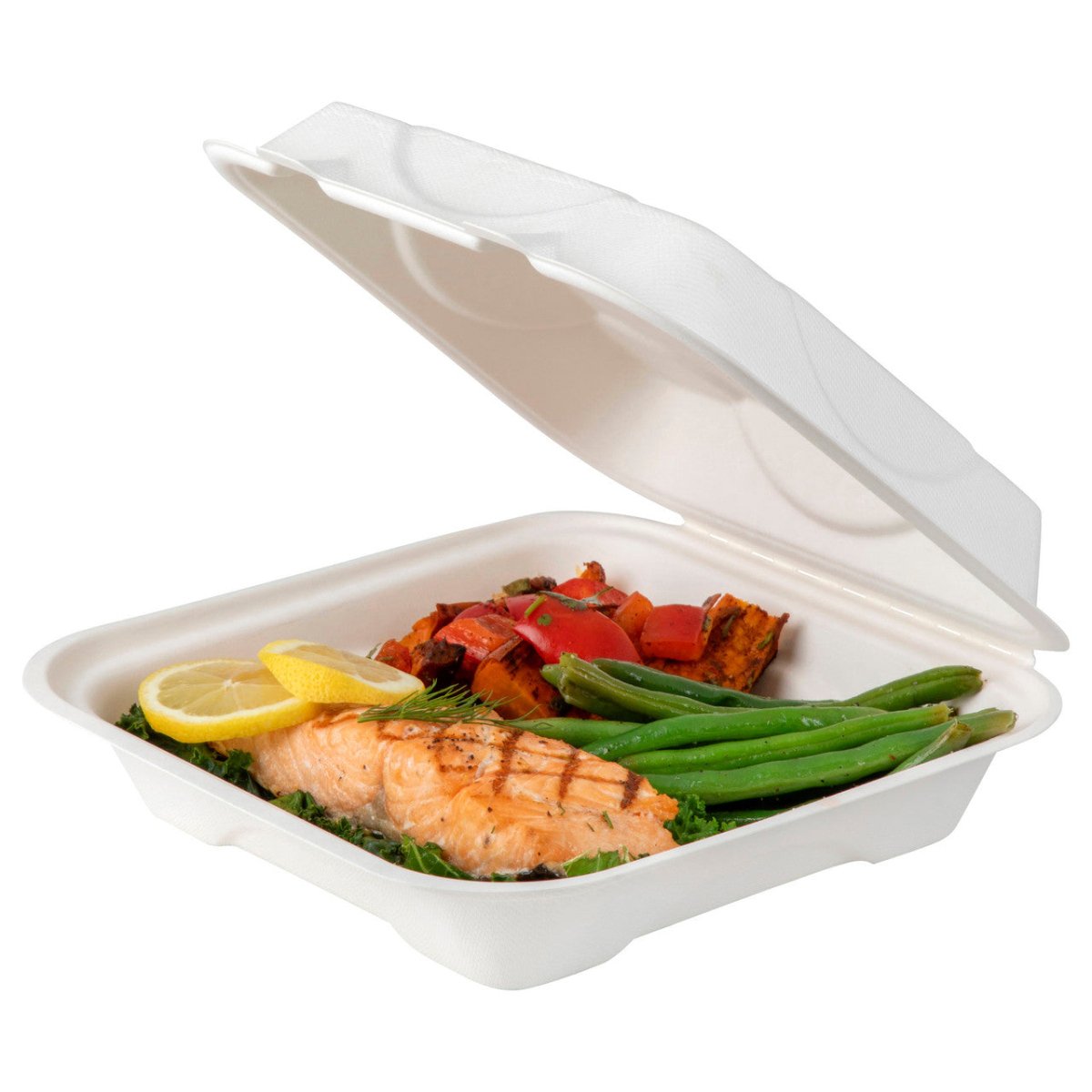 Vanguard Soak Proof 9" x 9" x 3" Hinged Molded Fiber Clamshell (QTY:200)