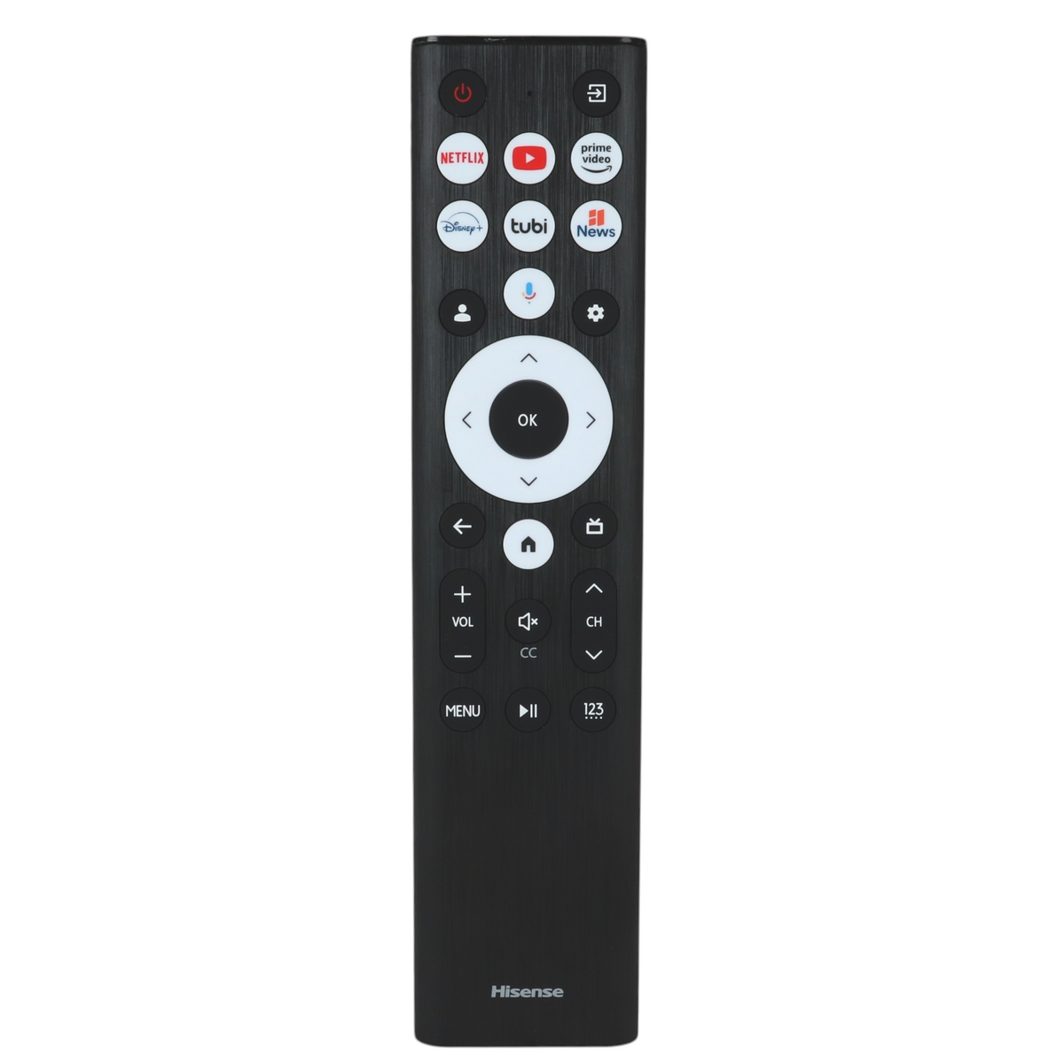 Hisense ERF6B80HL Google Voice TV Remote Control | RF585A-T1-03 | A7 Series | U8 Series - ERF6B80HL