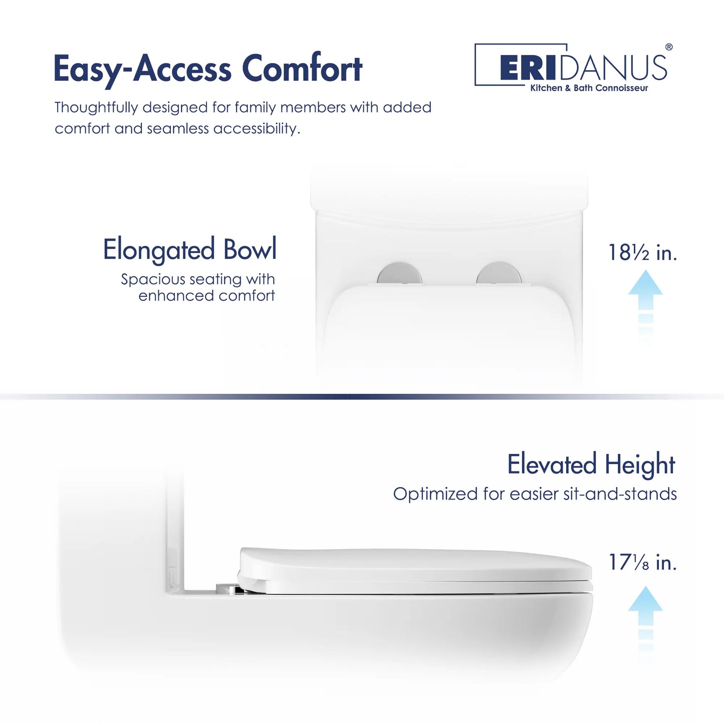 Salerno Elongated One-Piece Toilet – Side or Top Flush Button