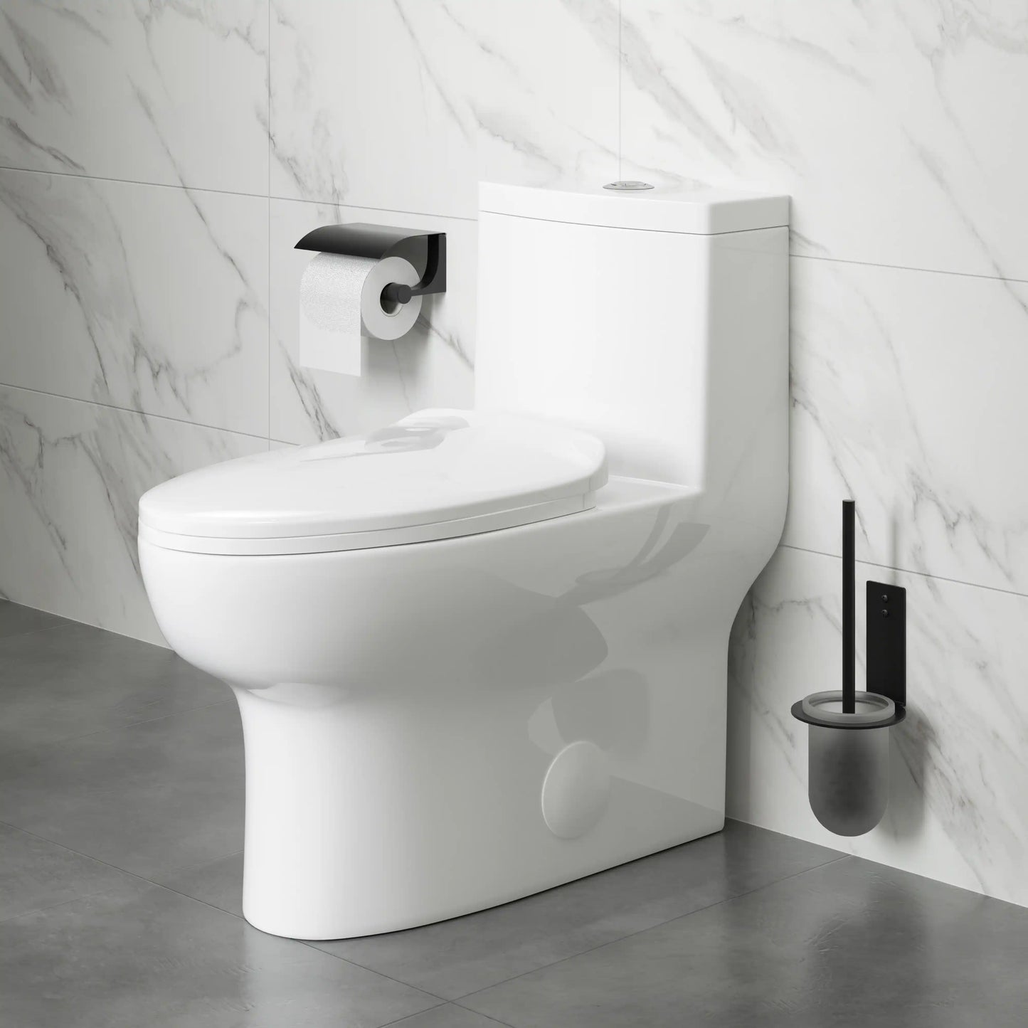 Salerno Elongated One-Piece Toilet – Side or Top Flush Button