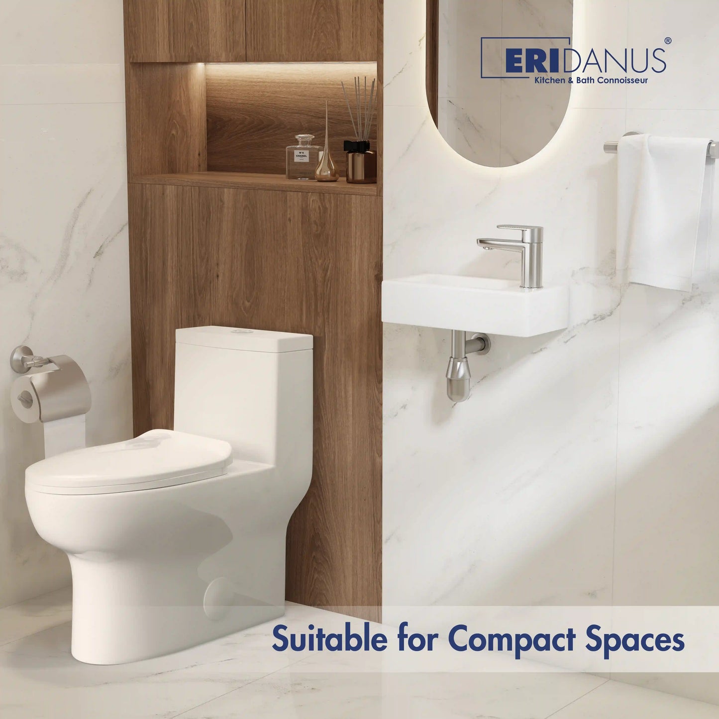 Salerno Elongated One-Piece Toilet – Side or Top Flush Button