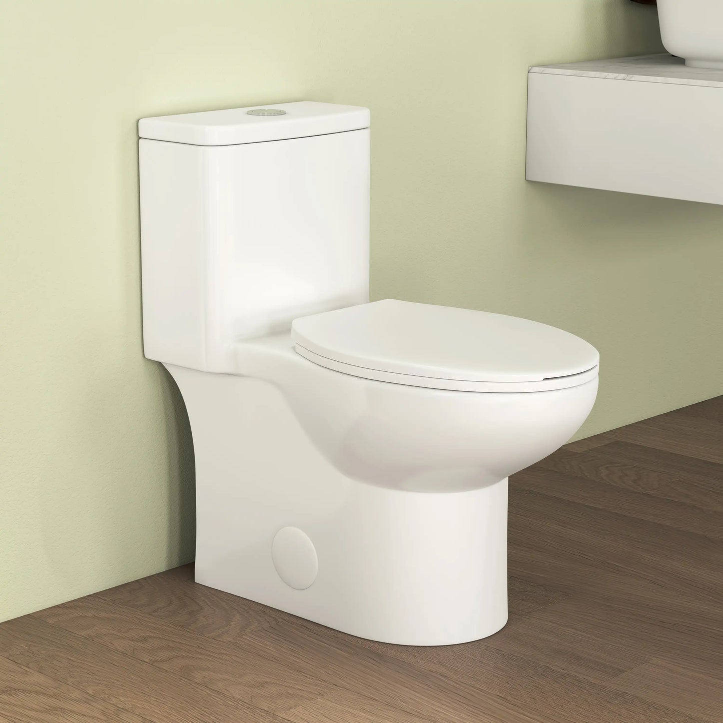 Dublin 1.1/1.6 GPF Elongated Chair Height One-Piece Toilet, Floor Mounted