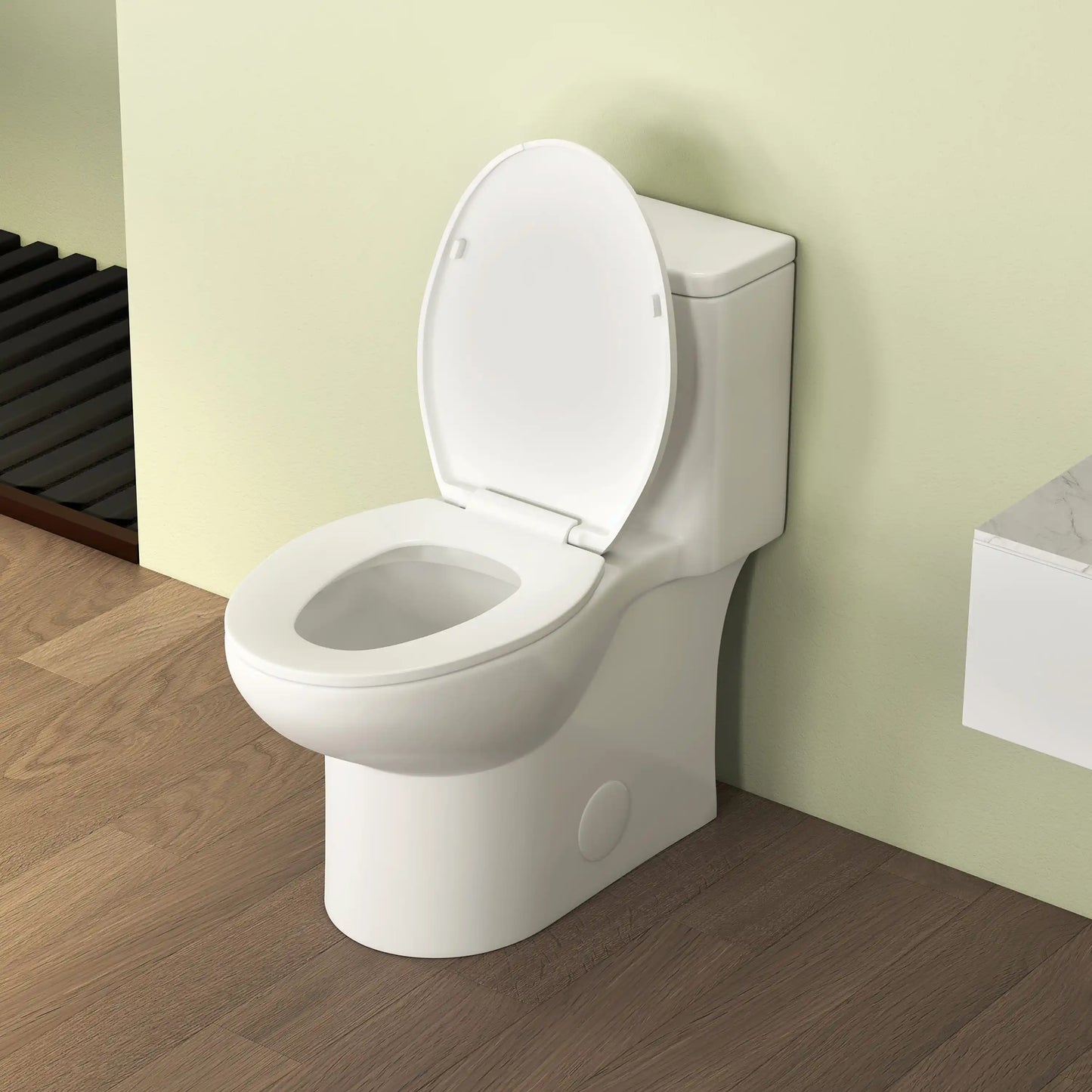 Dublin 1.1/1.6 GPF Elongated Chair Height One-Piece Toilet, Floor Mounted