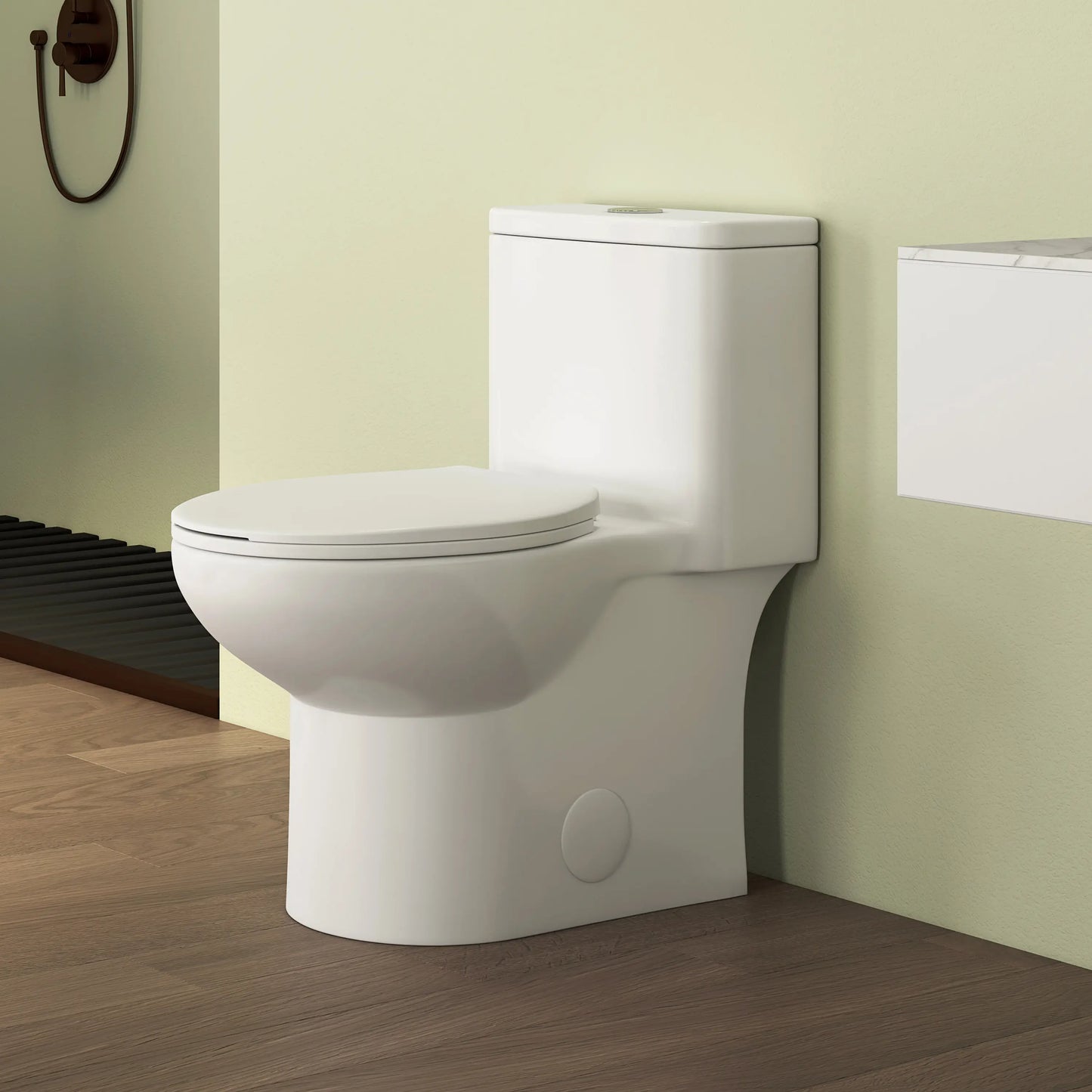 Dublin 1.1/1.6 GPF Elongated Chair Height One-Piece Toilet, Floor Mounted