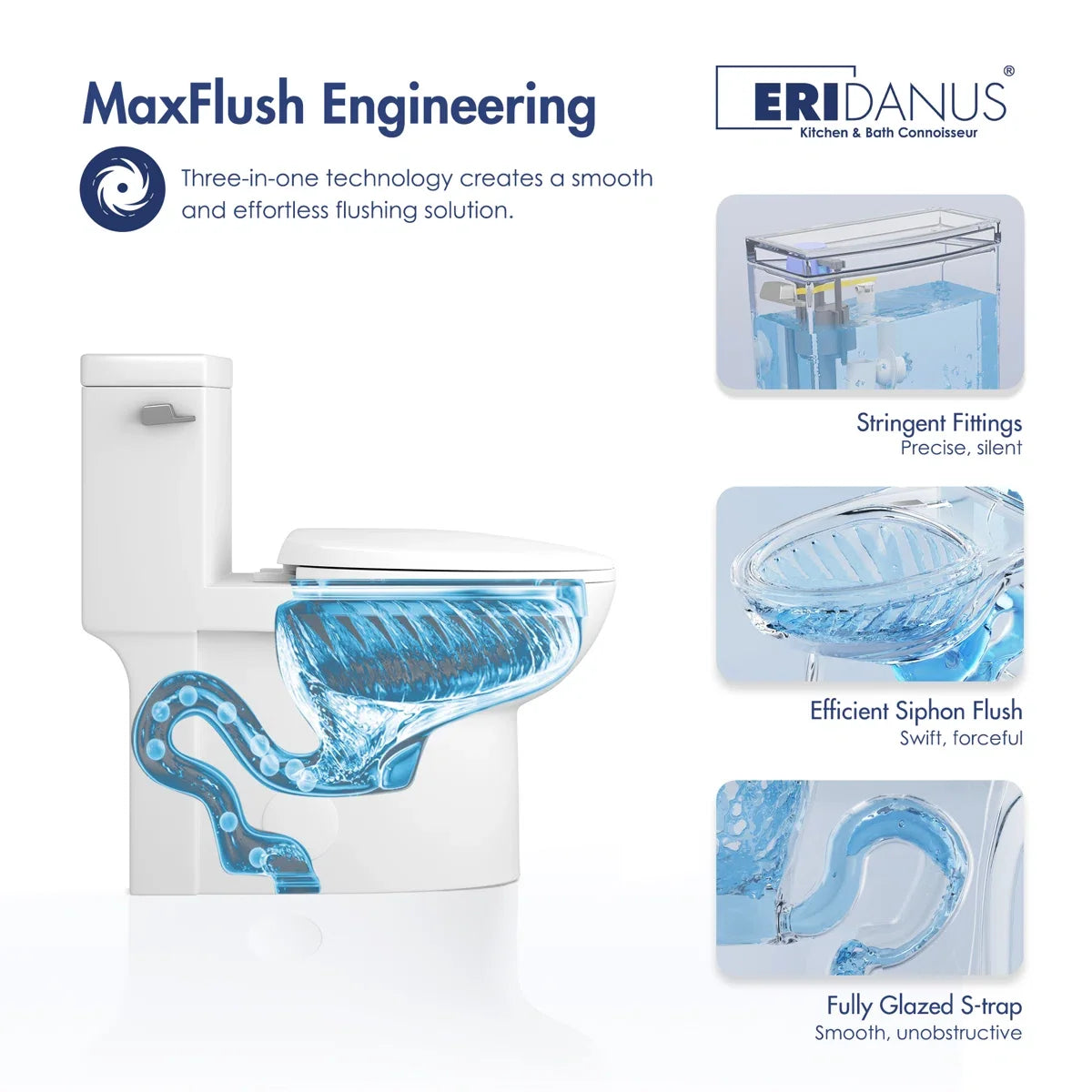 Denbigh One-Piece Toilet – Dual or Single Flush, Comfort Height