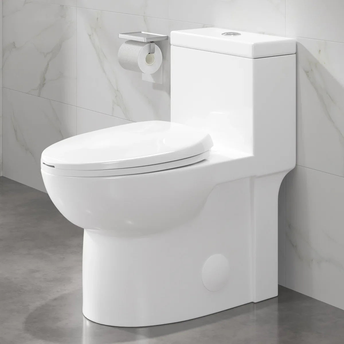 Denbigh One-Piece Toilet – Dual or Single Flush, Comfort Height