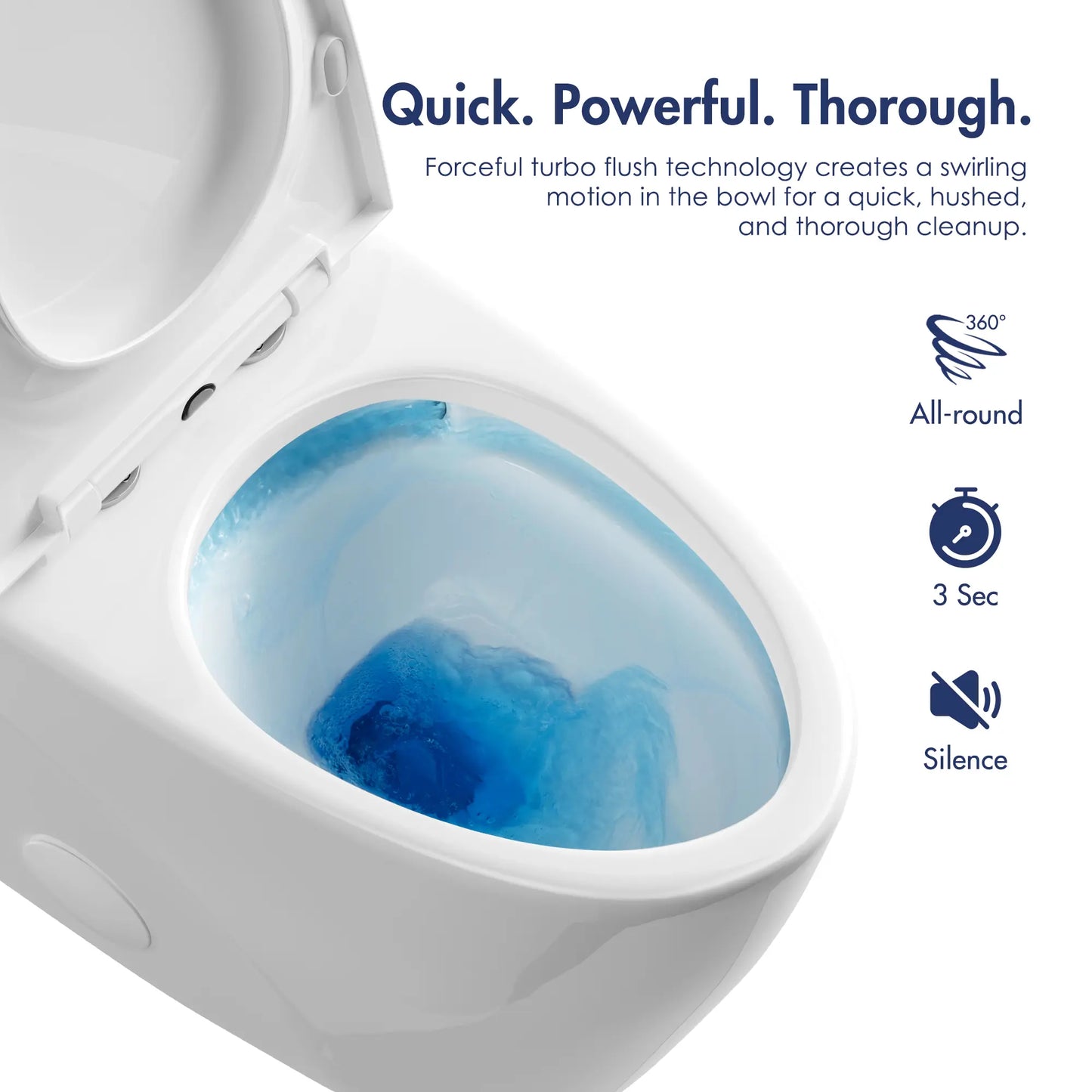 Reno One-Piece Chair Height Elongated Toilet, 1.1/1.6 GPF Dual Flush, Multiple Colors