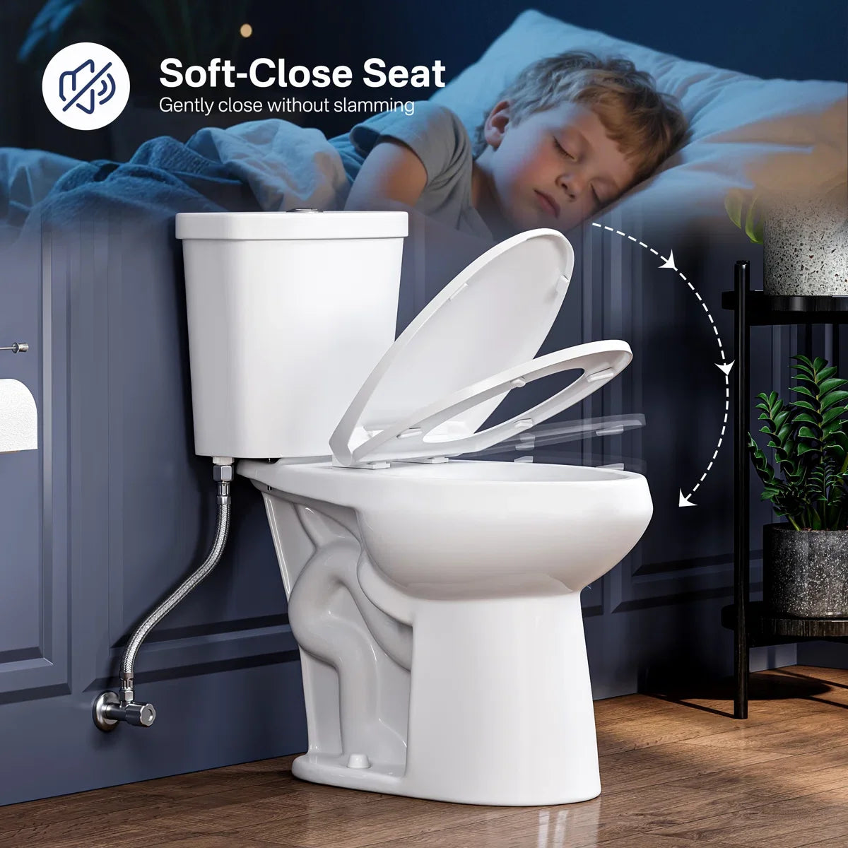 Dayton Elongated 18.9" Chair Height Two-Piece Toilet, Single or Dual Flush, Soft-Close Seat