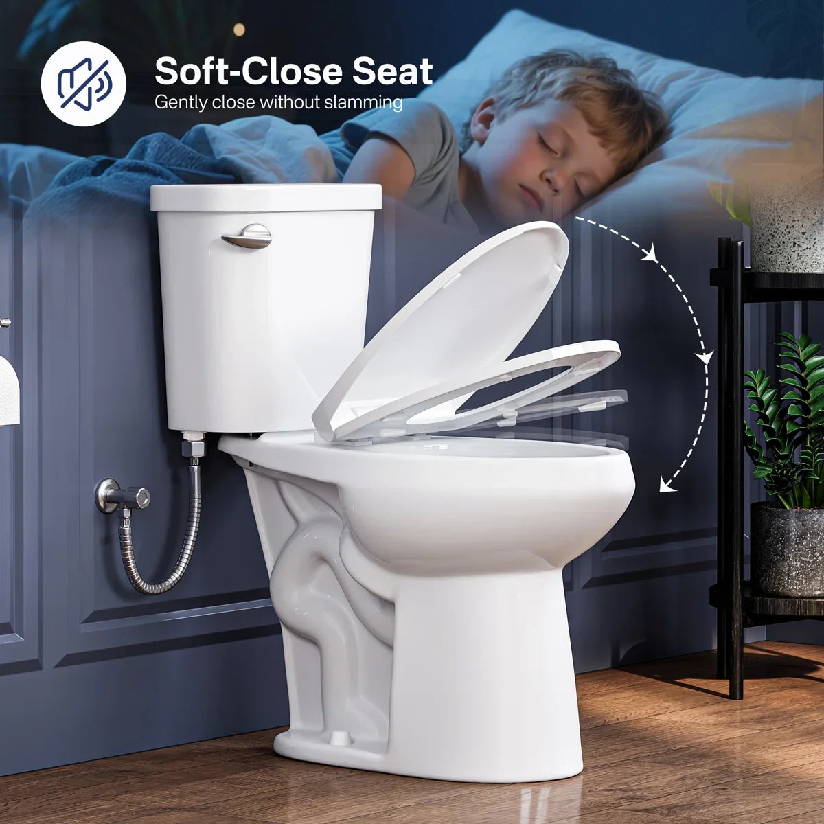 Dayton Elongated 18.9" Chair Height Two-Piece Toilet, Single or Dual Flush, Soft-Close Seat