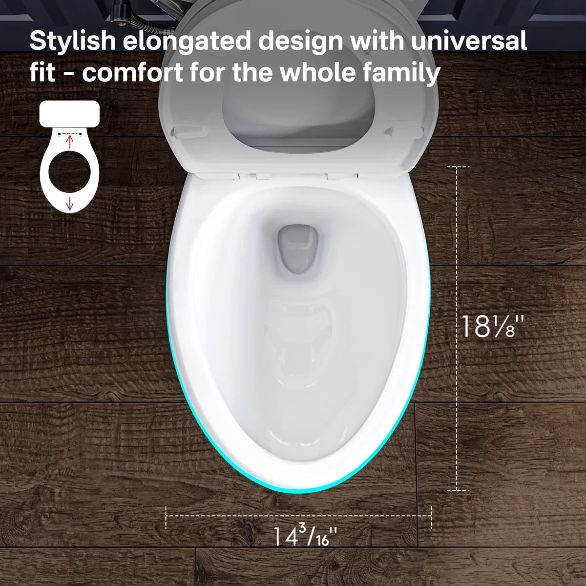 Dayton Elongated 18.9" Chair Height Two-Piece Toilet, Single or Dual Flush, Soft-Close Seat