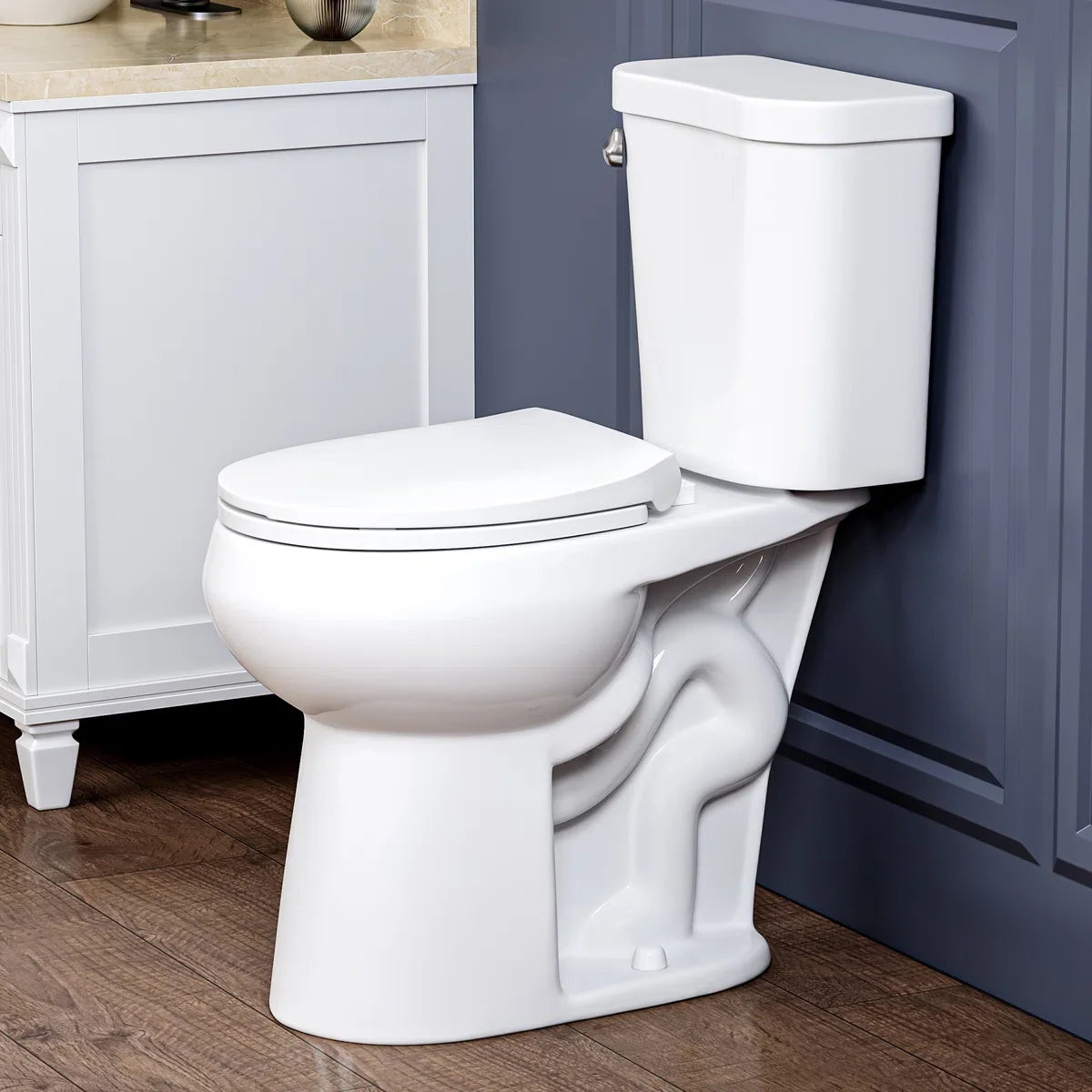 Dayton Round 18.9" Chair Height Two-Piece Toilet, 1.28 GPF Single Flush, Soft-Close Seat