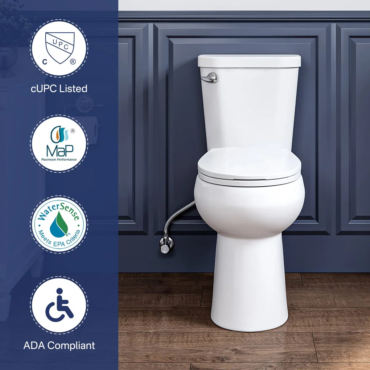 Dayton Round 18.9" Chair Height Two-Piece Toilet, 1.28 GPF Single Flush, Soft-Close Seat