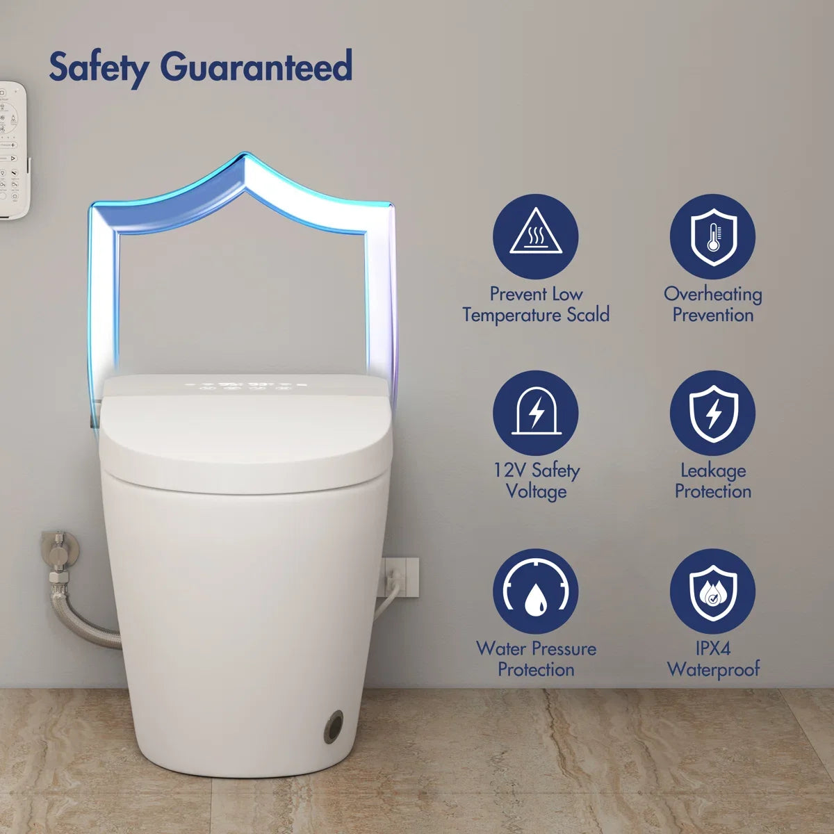Piedmont Elongated Smart Toilet – Heated Seat, Touchless Flush & Optional Bidet