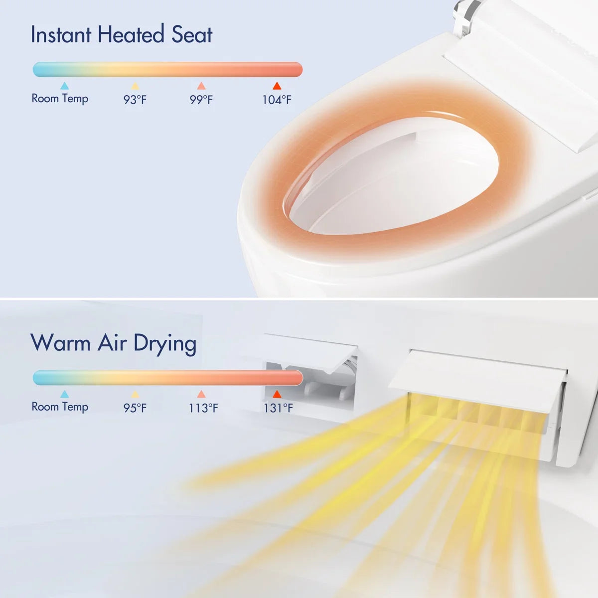 Piedmont Elongated Smart Toilet – Heated Seat, Touchless Flush & Optional Bidet