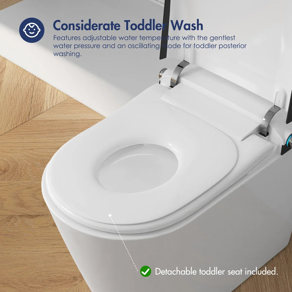 Achernar Elongated Smart Toilet with Auto-Open Lid, Heated Bidet & Touchless Flush