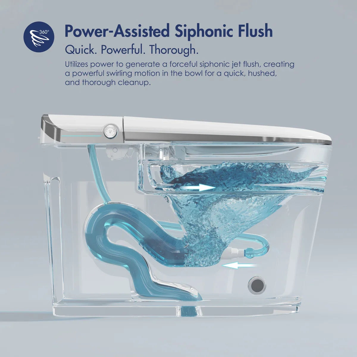 Achernar Elongated Smart Toilet with Auto-Open Lid, Heated Bidet & Touchless Flush