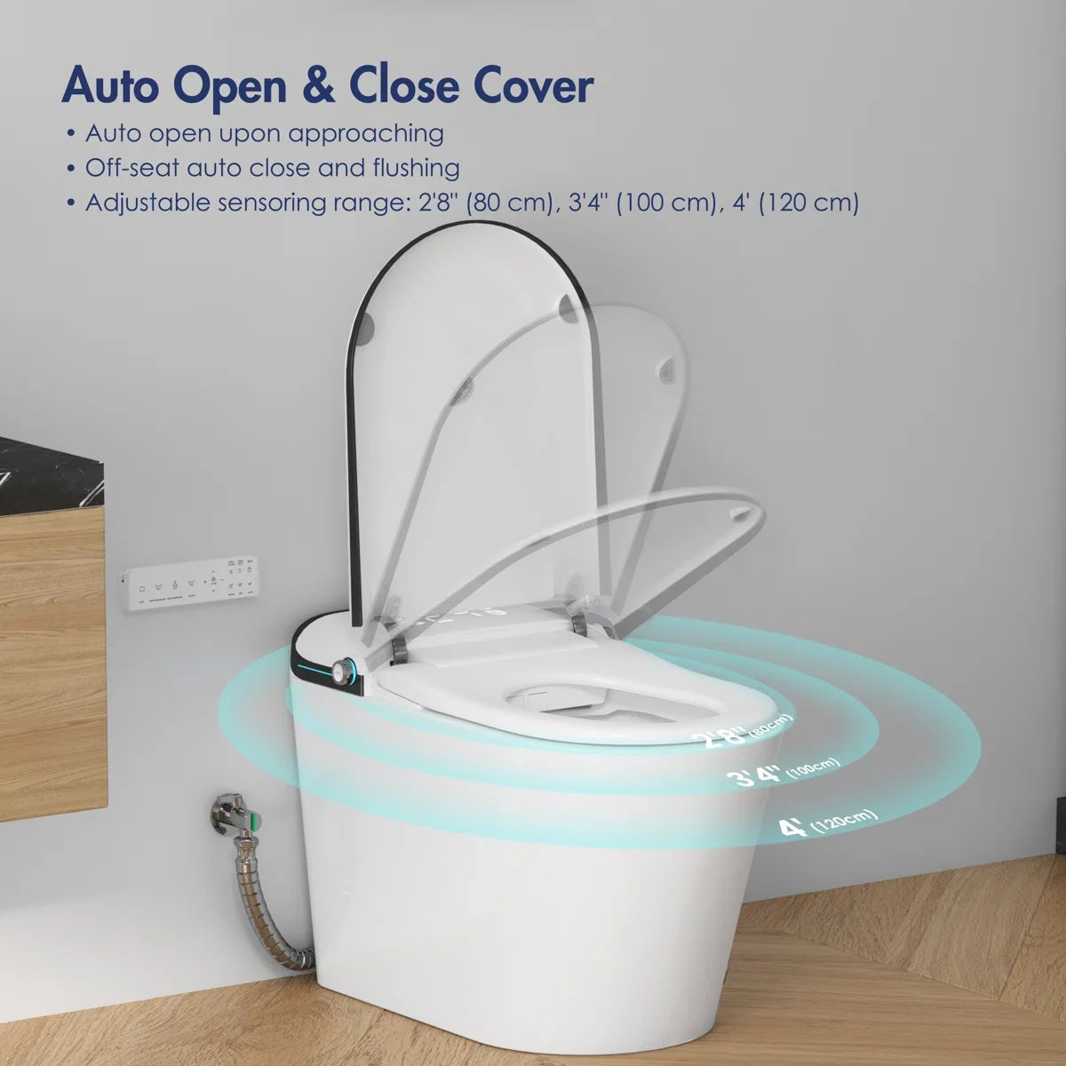 Achernar Elongated Smart Toilet with Auto-Open Lid, Heated Bidet & Touchless Flush