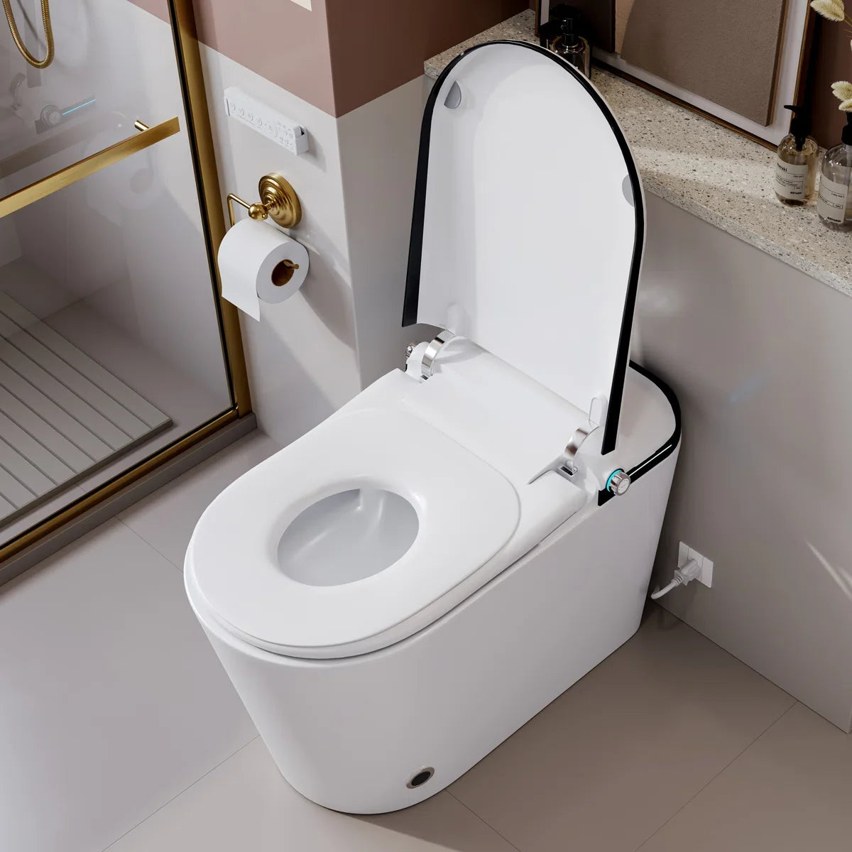Achernar Elongated Smart Toilet with Auto-Open Lid, Heated Bidet & Touchless Flush